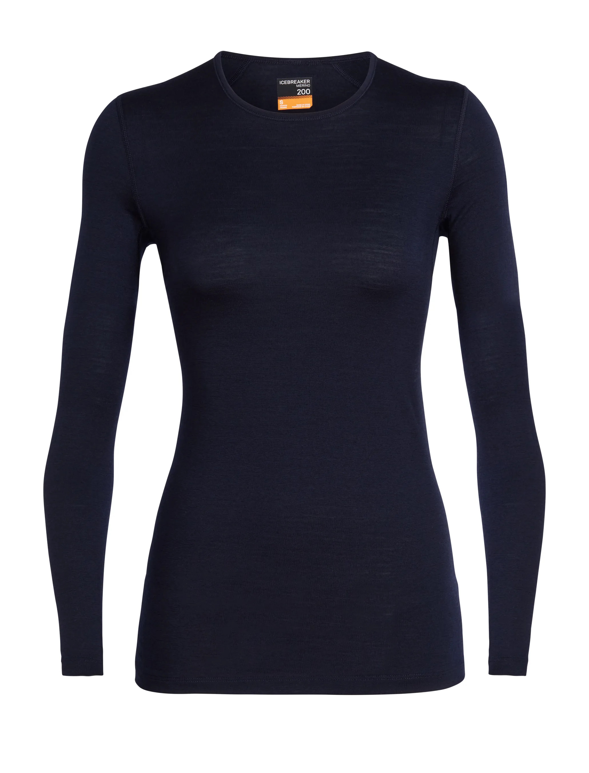 Icebreaker Women's 200 Oasis Long Sleeve Crewe Midnight Navy