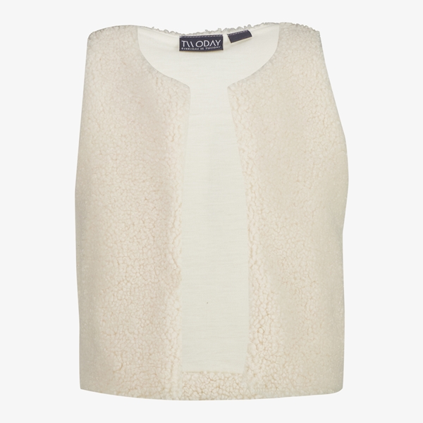 TwoDay meisjes teddy gilet creme