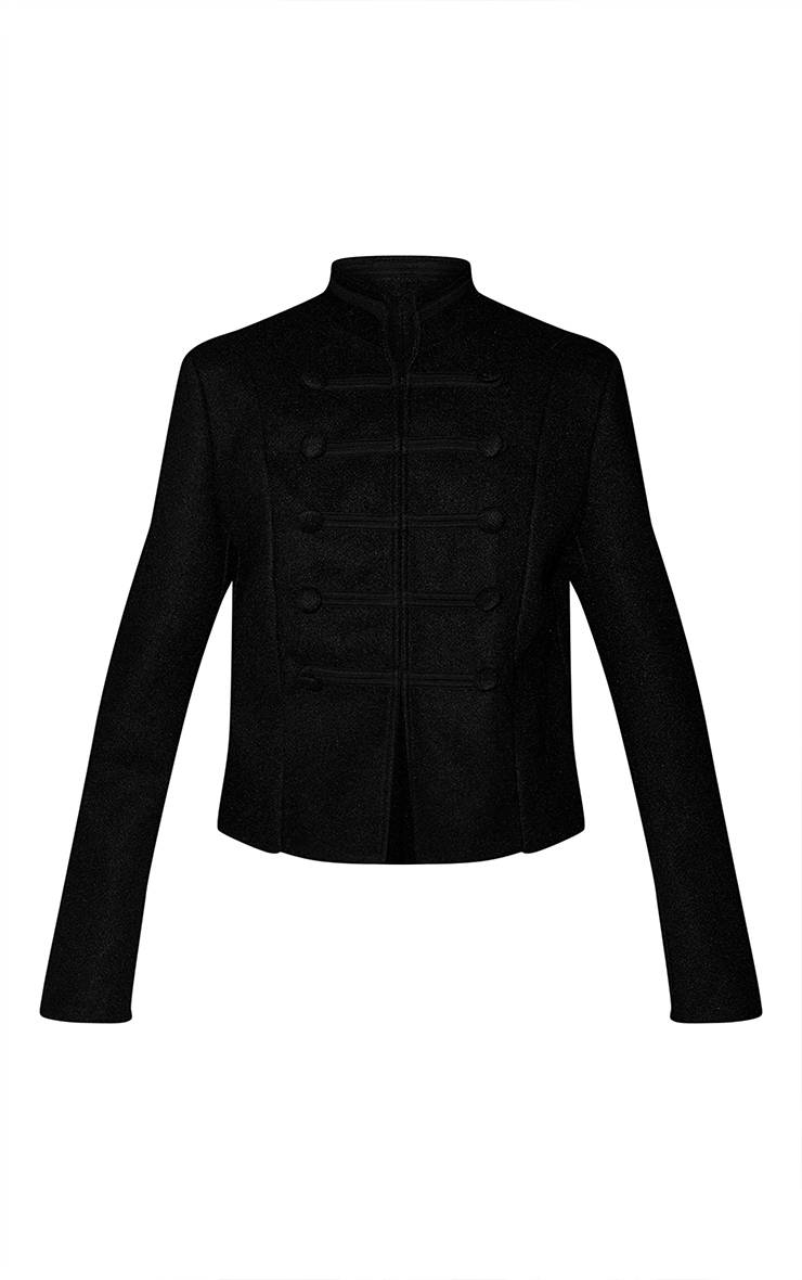 Noir Veste À Boutons Militaire