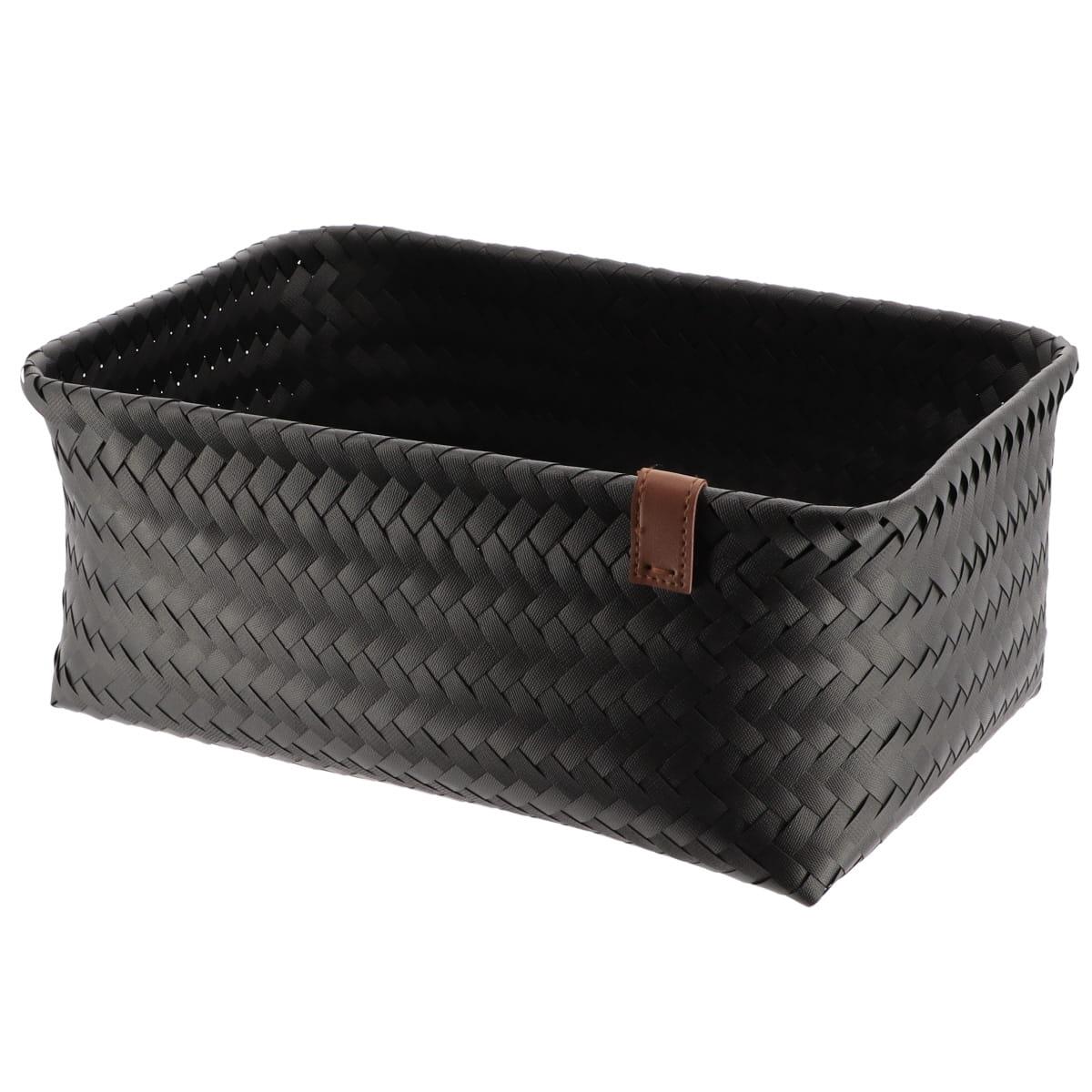 PANIERE EN 39X27X15.5CM ET LIEN FACON CUIR NOIR