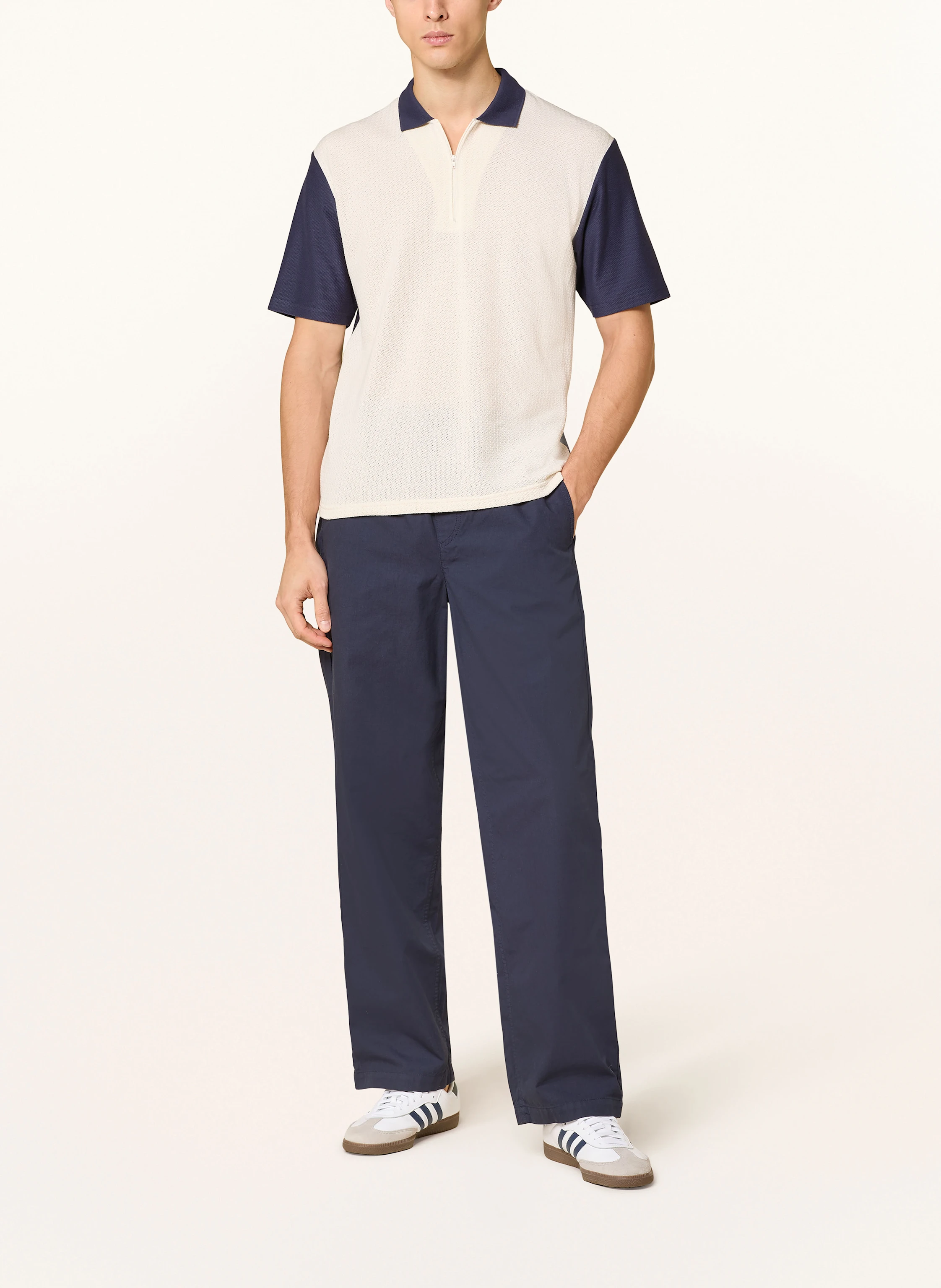 Palmes Poloshirt TEXTURED ZIP POLO