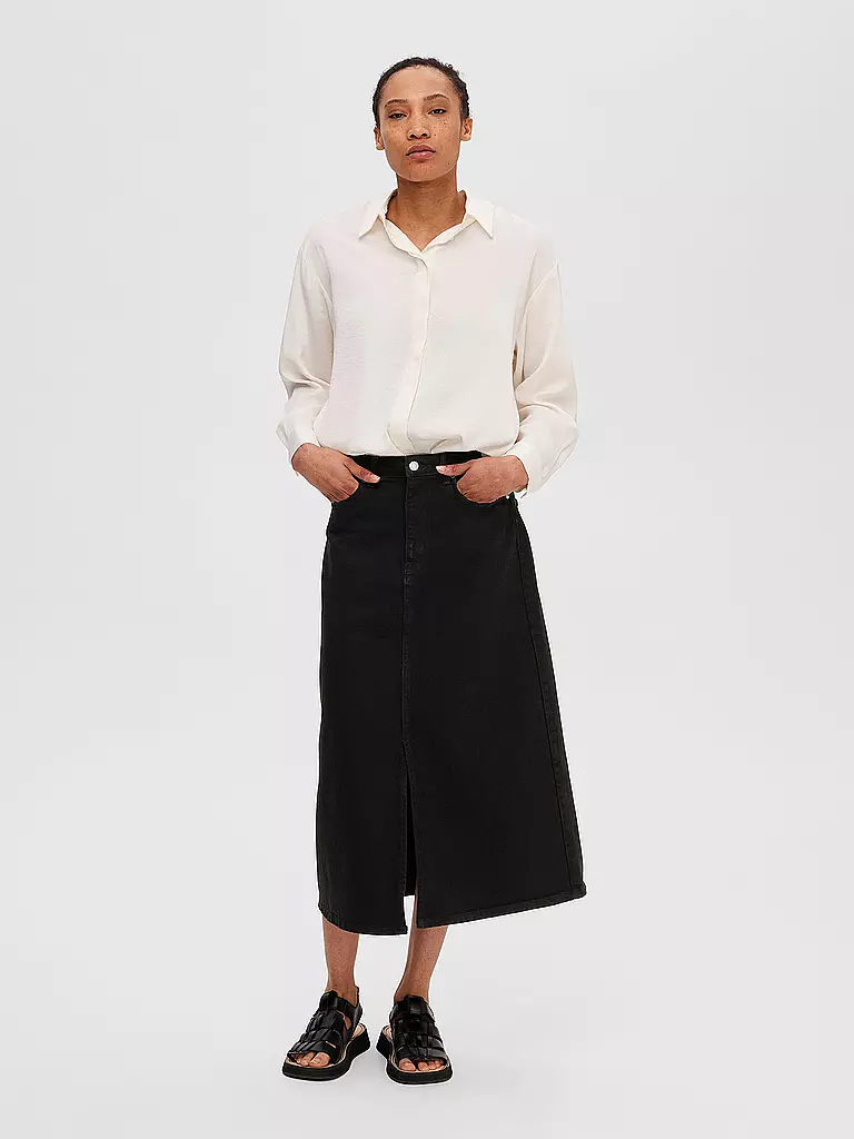 SELECTED FEMME Highwaist Jeansrock  SLFKRISTA schwarz