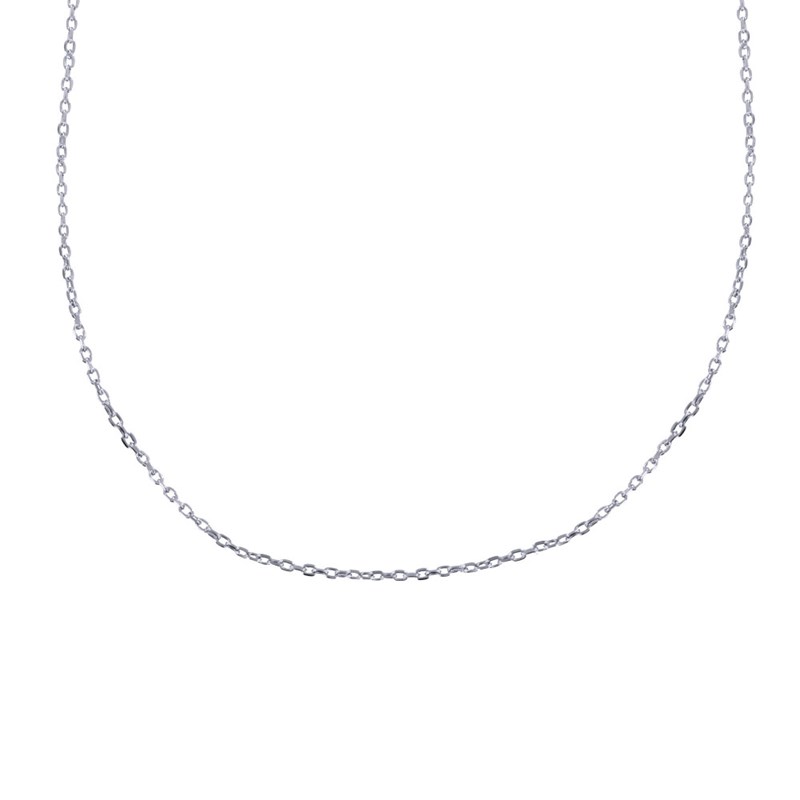 Chaine en Argent Rhodié 925/1000 Maille Forçat 1,6mm Réglable de 40cm à 45cm
