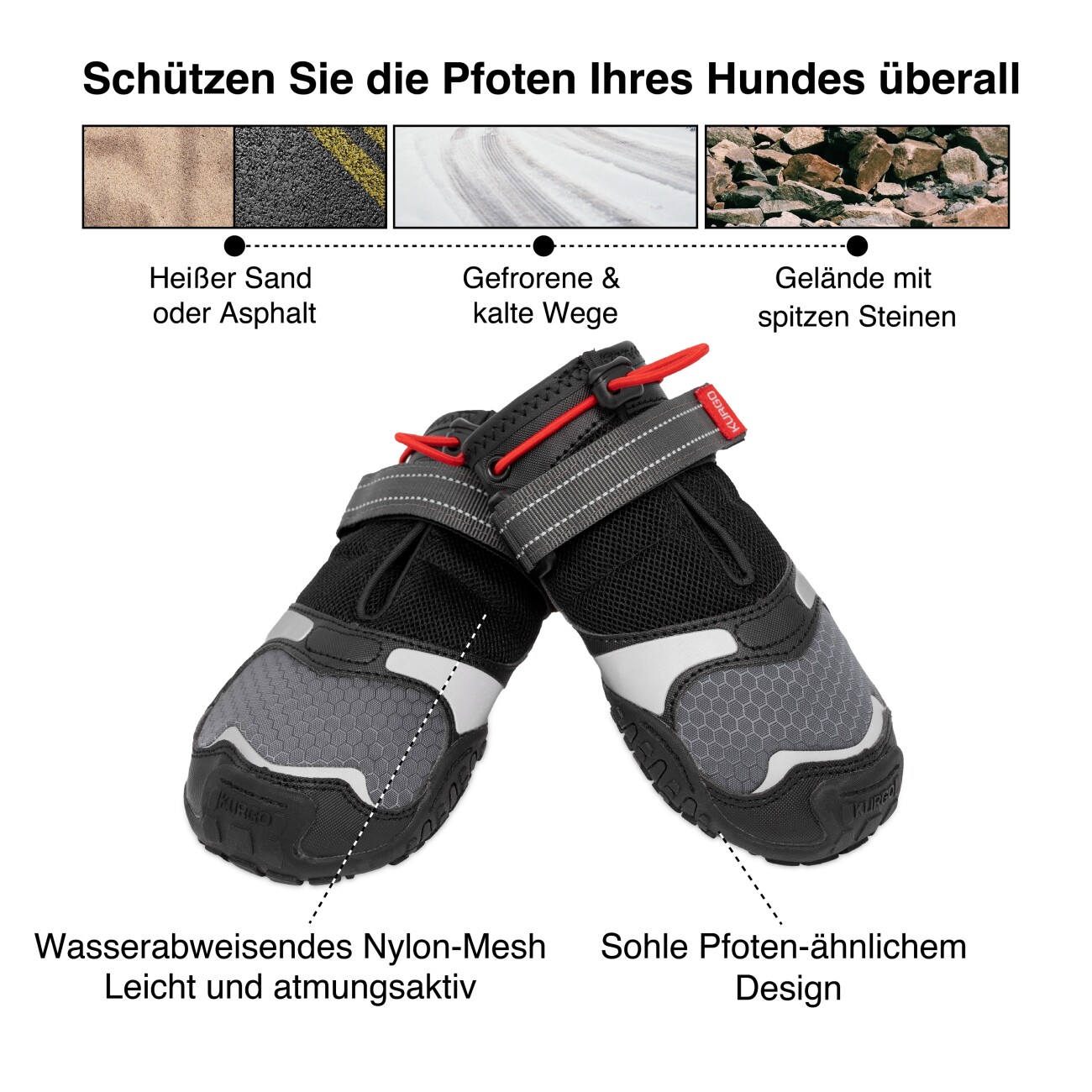 Kurgo Hundeschuhe Blaze Cross- S