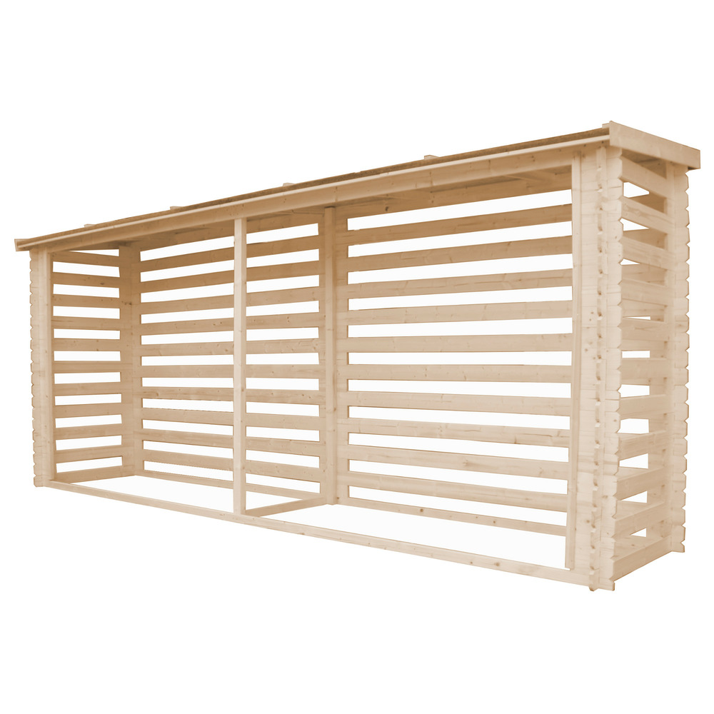 Abri à bûches 6,7 m3 - abri de stockage pour bois de chauffage - range bûches extérieur - abri à vélo/container - M203
