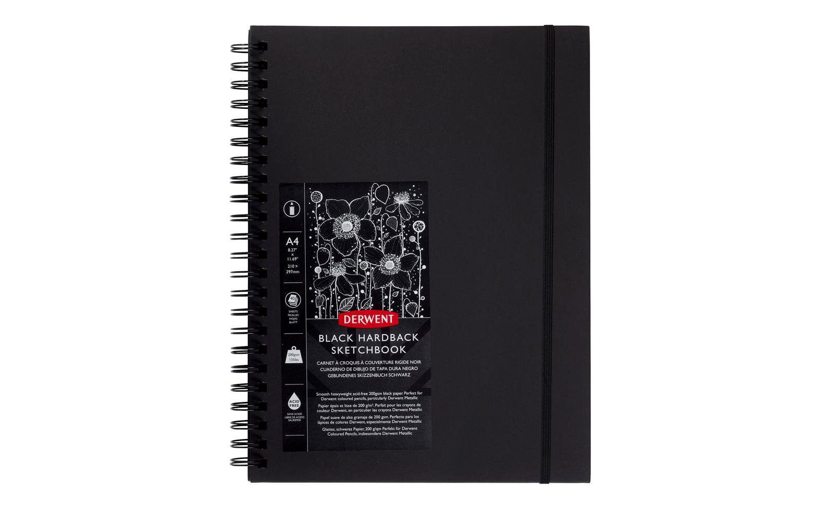Skizzenbuch mit schwarzen Seiten, A4, Hochformat, 40 BlattSkizzenbuch mit schwarzen Seiten, A4 Hochformat, Sketch-Buch zum Zeichnen & Schreiben, 40 Blatt, Säurefreies Papier, Spiralgebunden, Professionelle Qualität, 2300379