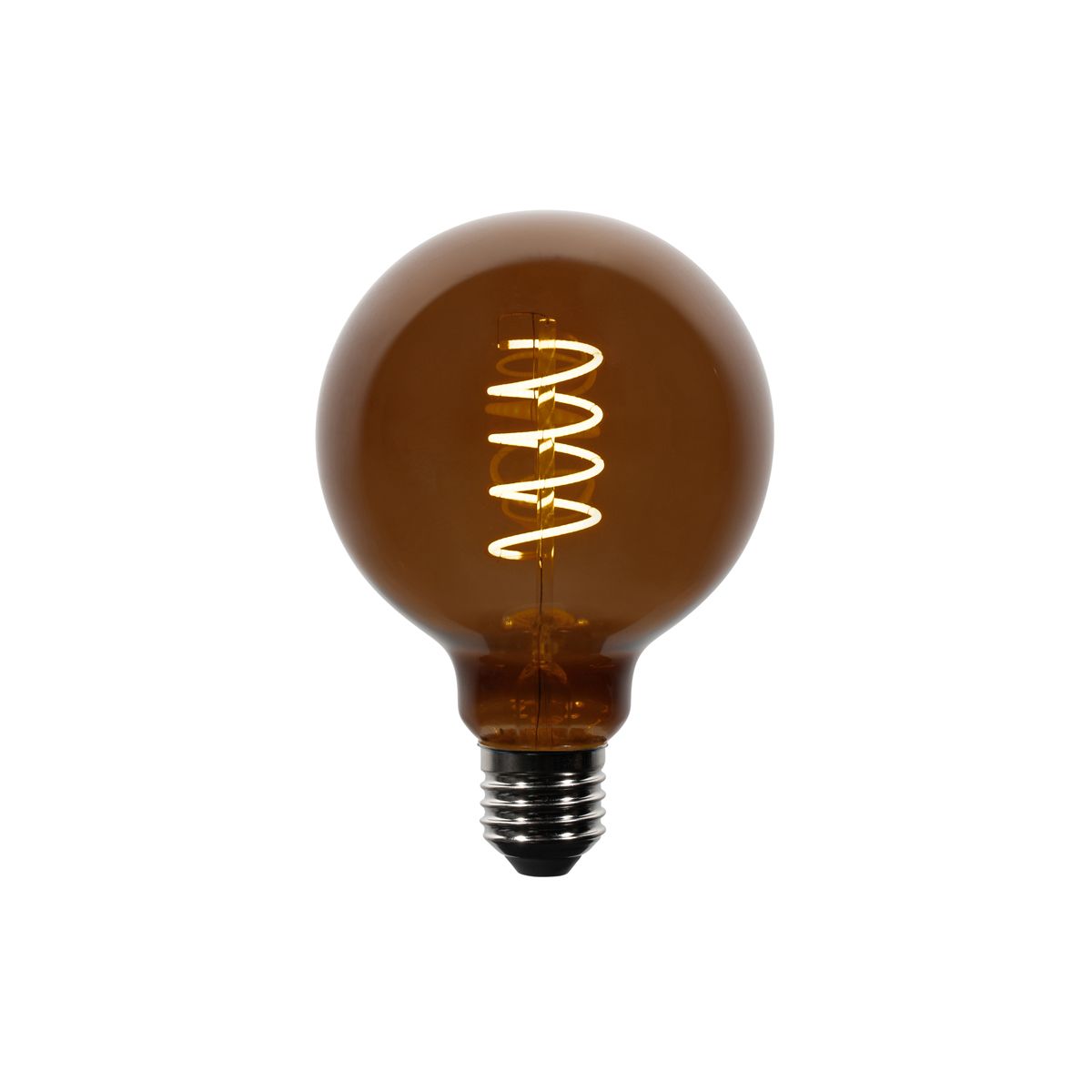 Set van 5 E27 dimbare LED lampen G95 bruin 4W 120 lm 1800K