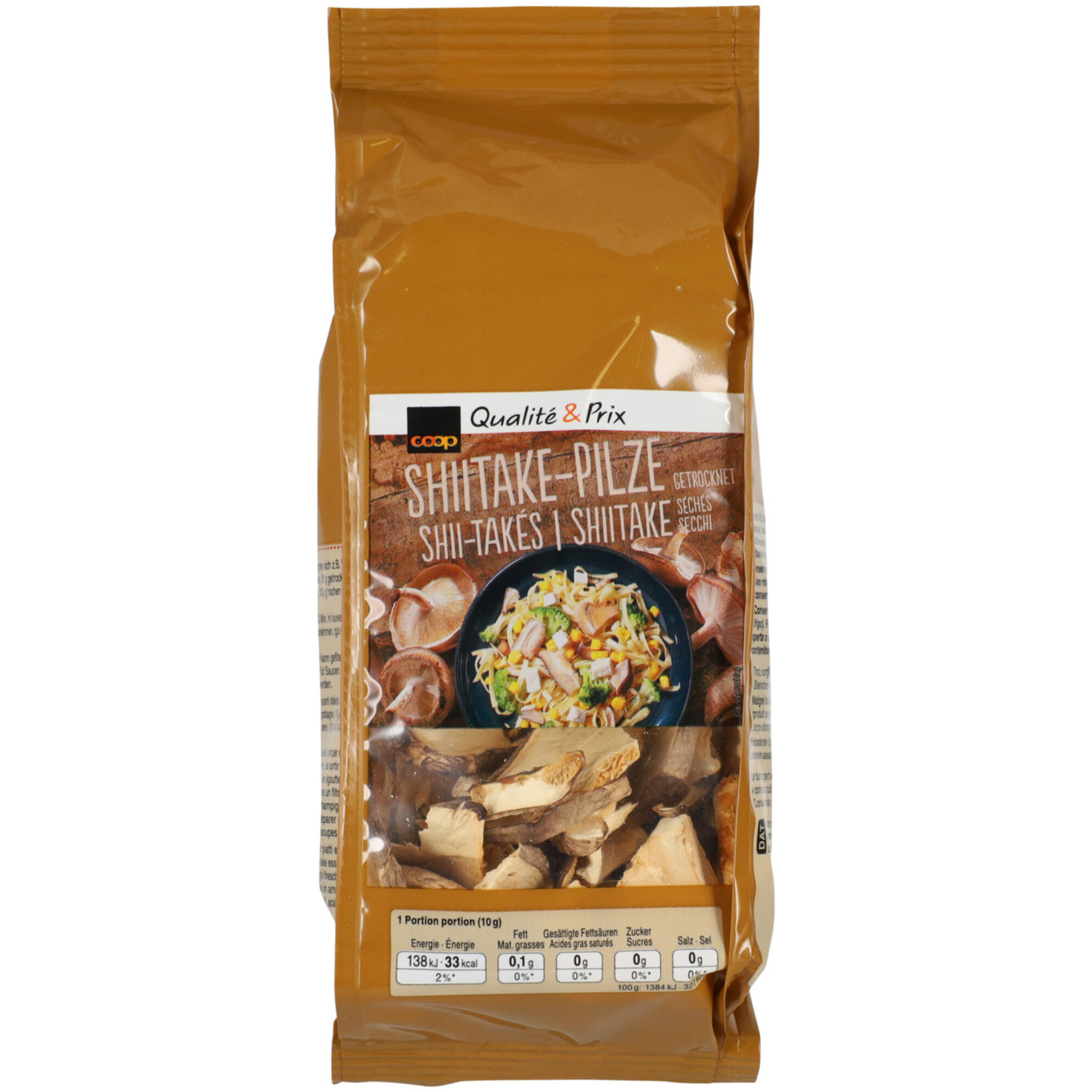 Shiitake-Pilze getrockent, geschnitten
