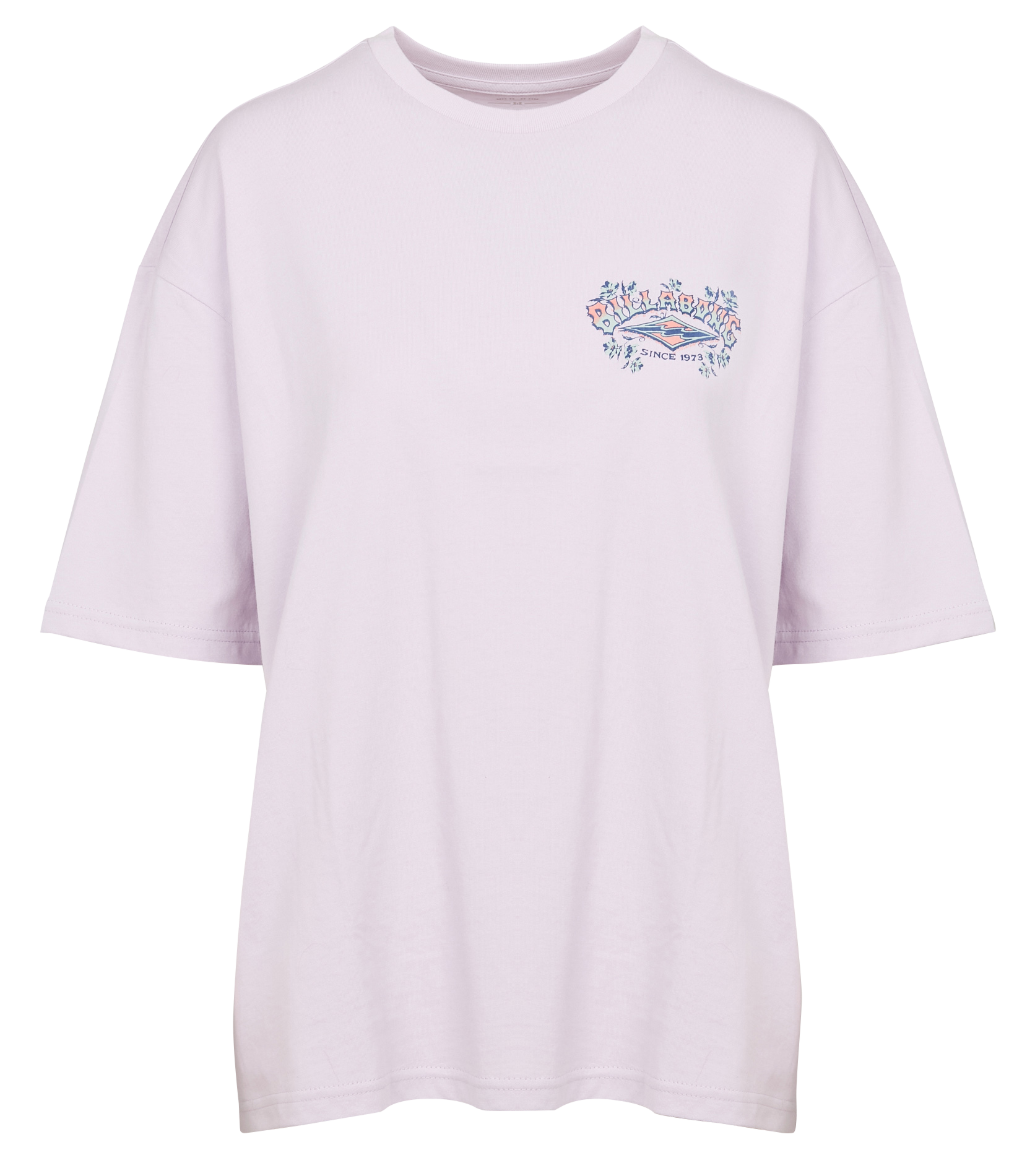 STAY 73 - Tee-shirt col rond ample en coton sérigraphié | Rose