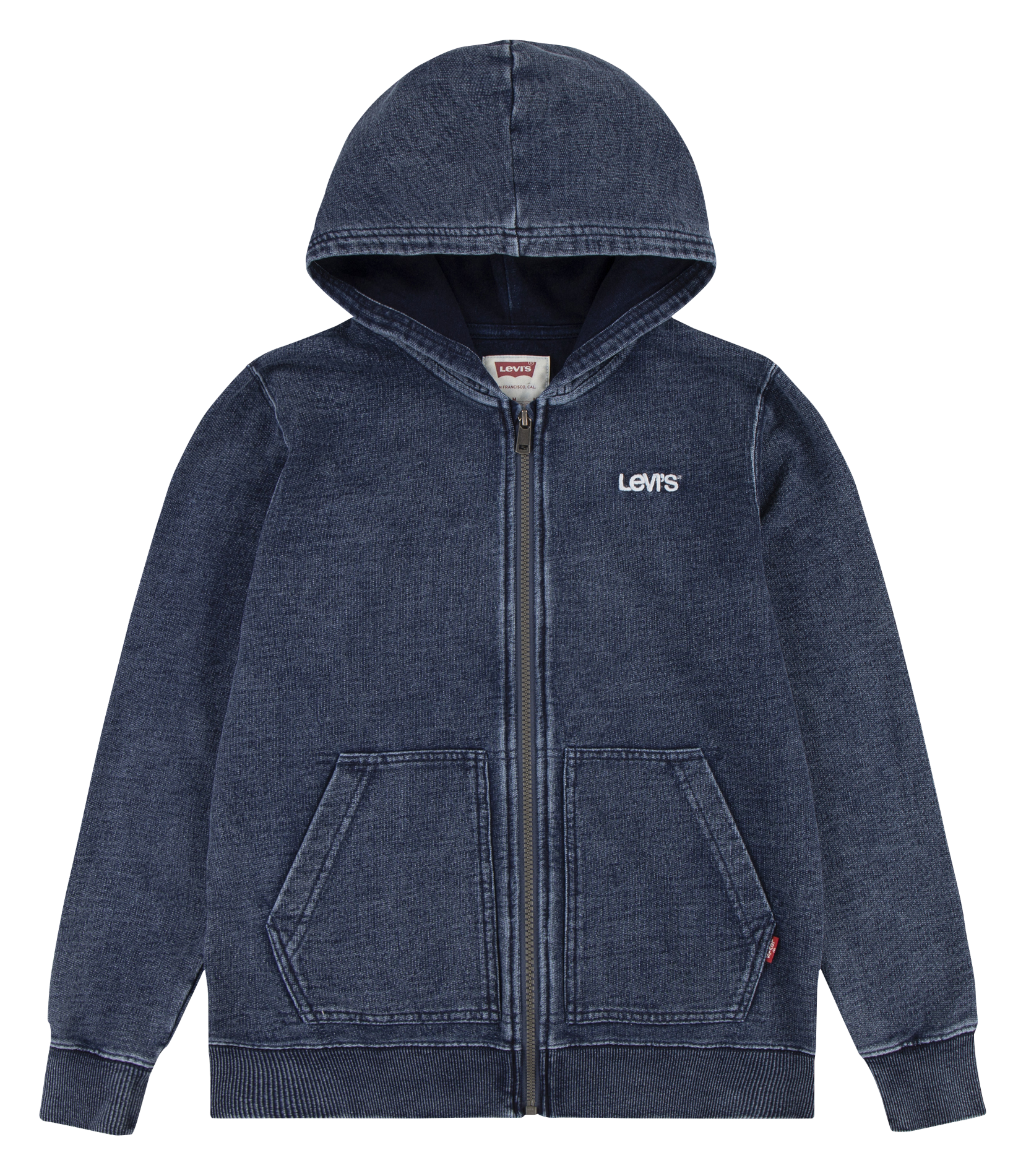 Sweat à capuche droit en coton mélangé | Bleu