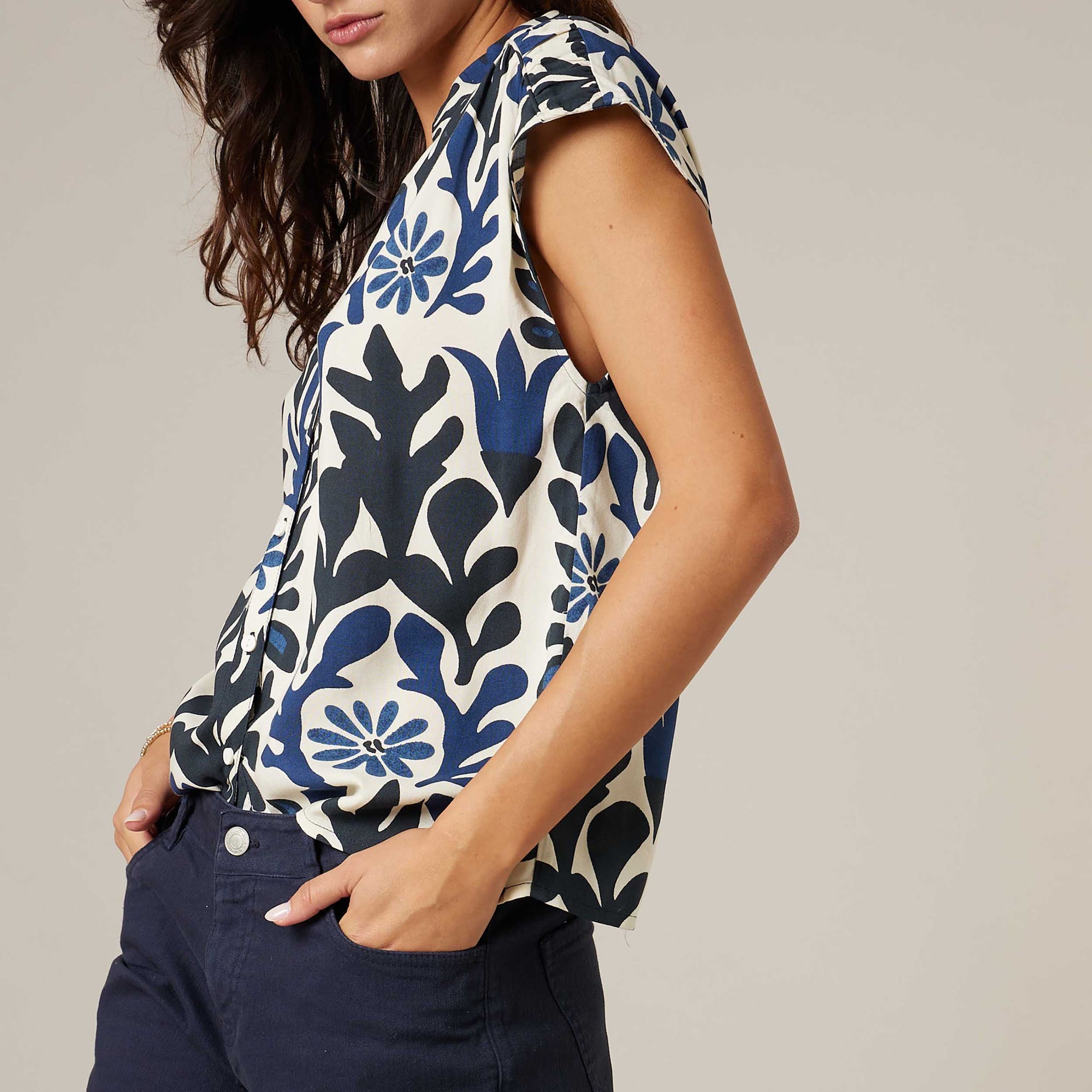 Blouse Femme bleu marine
