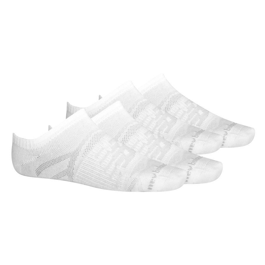 New Balance Chaussettes Flat Knit No-Show Pack de 3 - Blanc