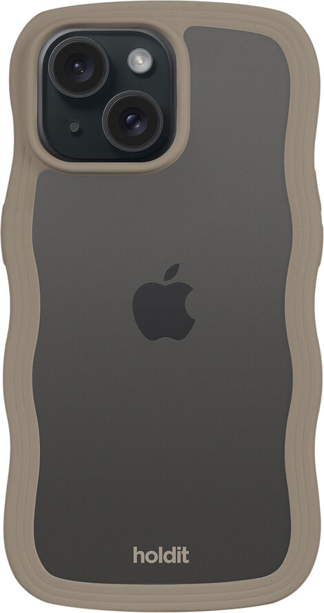 HoldIt Wavy Case iPhone 15/14/13 Lysebrun
