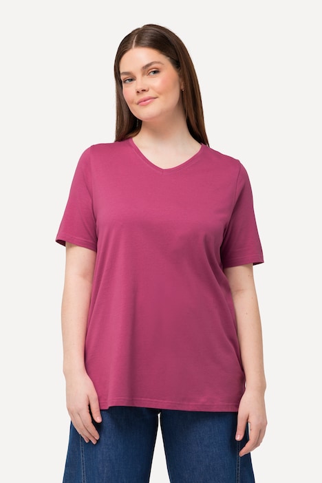 T-Shirt, V-Ausschnitt, Classic, Halbarm, Biobaumwolle