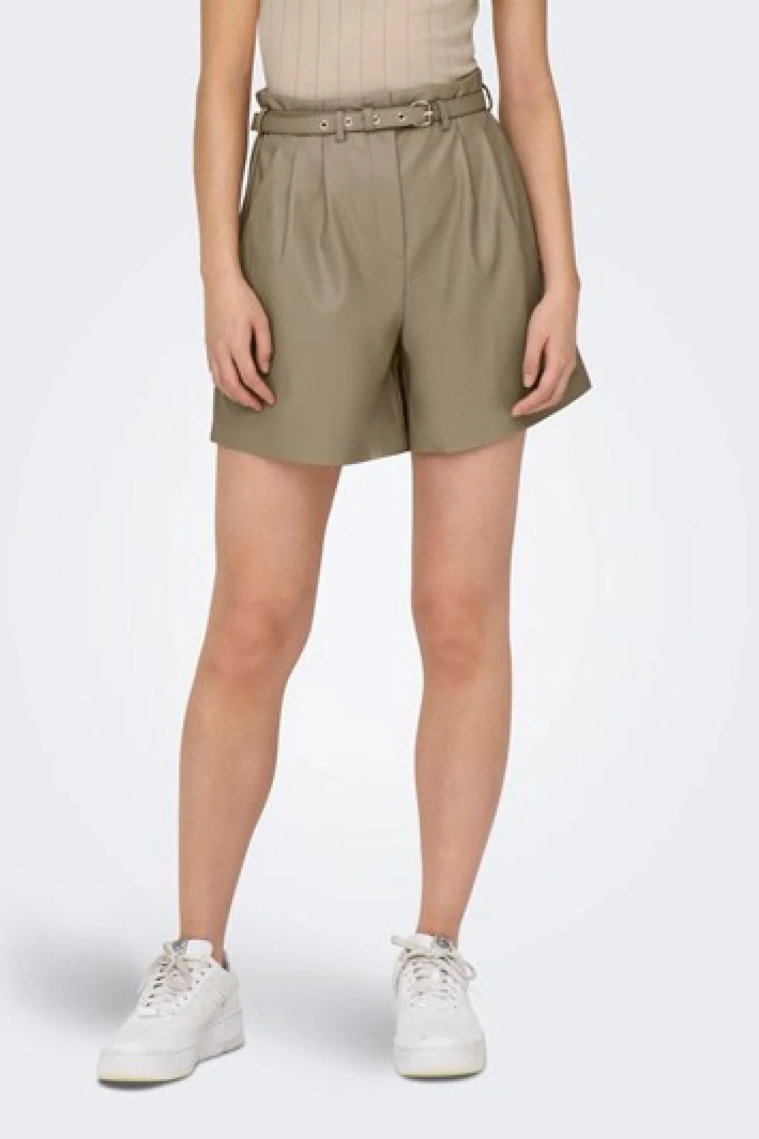 Only Onlheidi Faux Leather Shorts Otw weathered teak