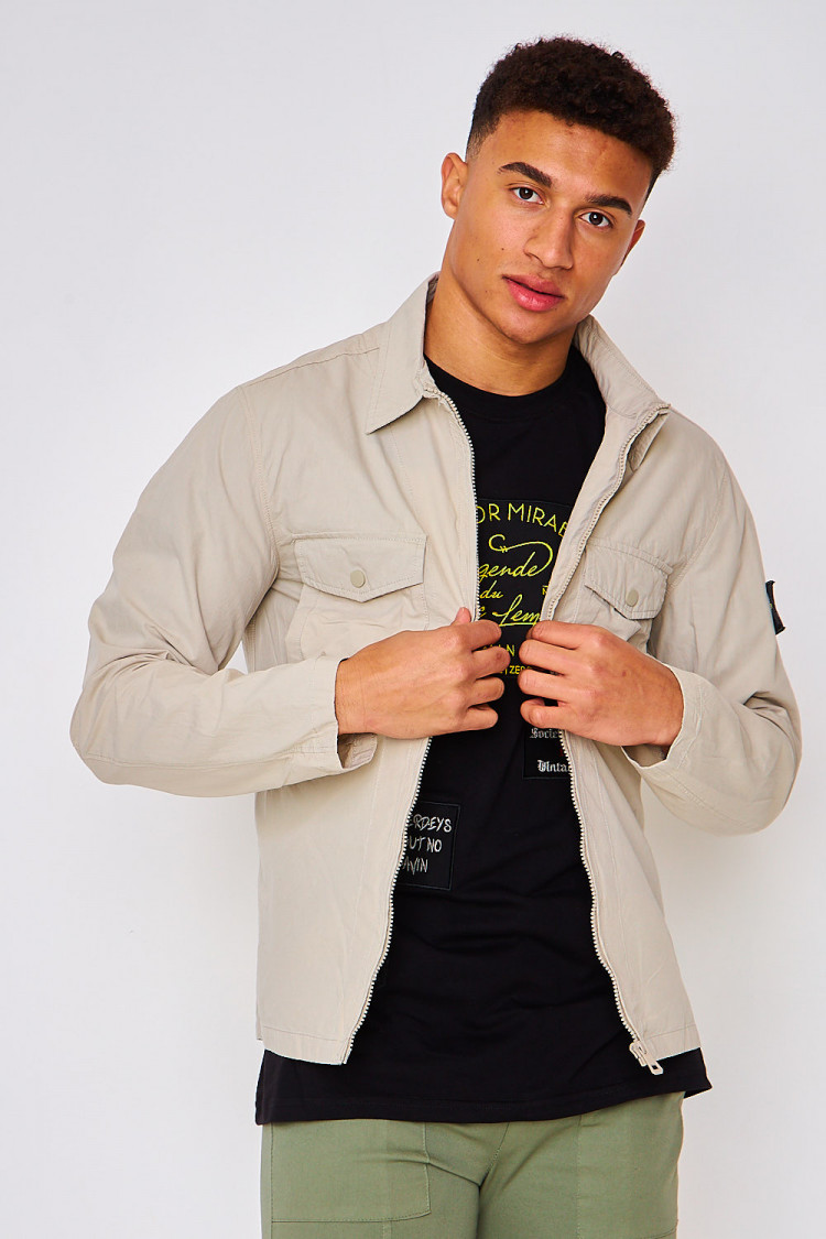 Surchemise zippée beige