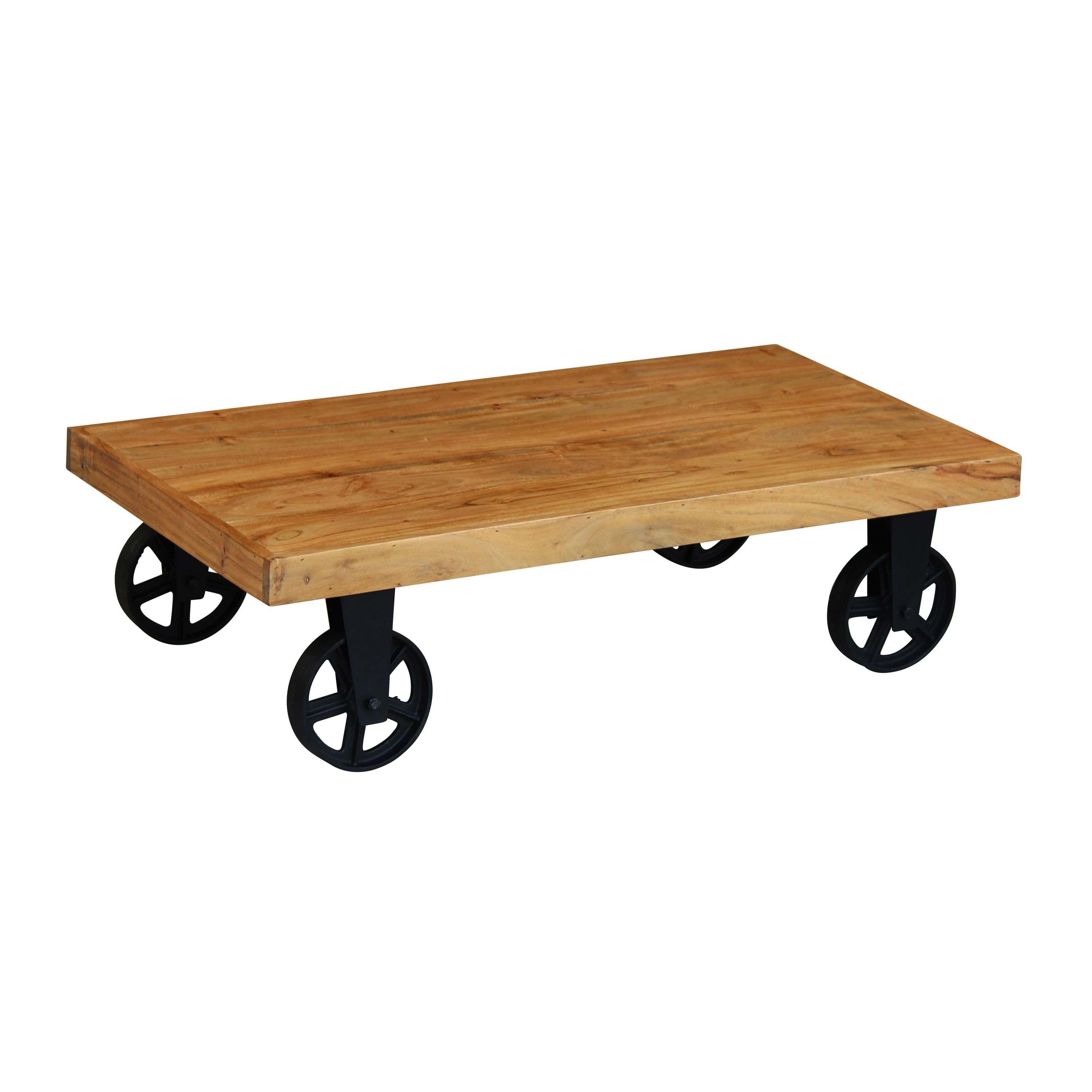 Beistelltisch Holz Vintage COOPER mit Rollen