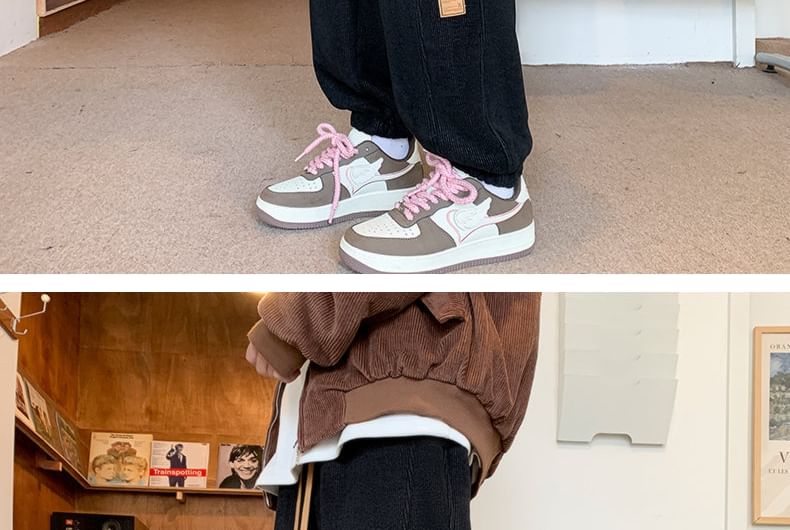FOEV - Rechte joggingbroek met trekkoord in de taille en fleecevoering