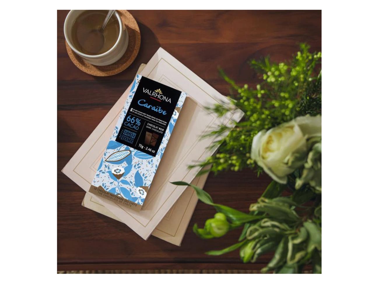 Tablette chocolat noir Caraibe 66% - 70 g - Valrhona