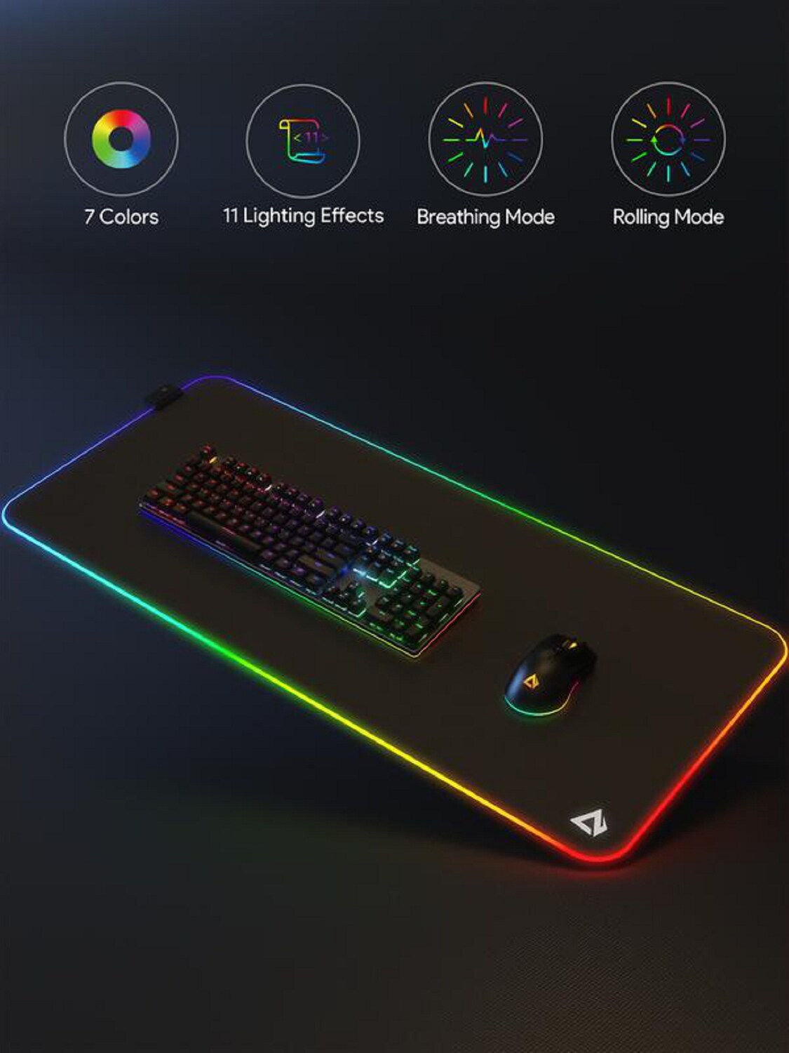 AUKEY KM-P7 RGB Gaming Mauspad Extended Soft LED Multi Color Schreibtischunterlage XL Mousepadabwaschbar