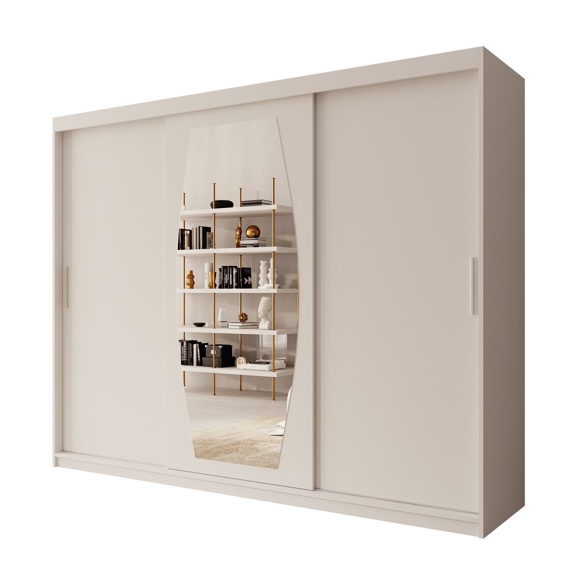 Azai - Kledingkast met schuifdeuren - Wit - 250x62x200 cm