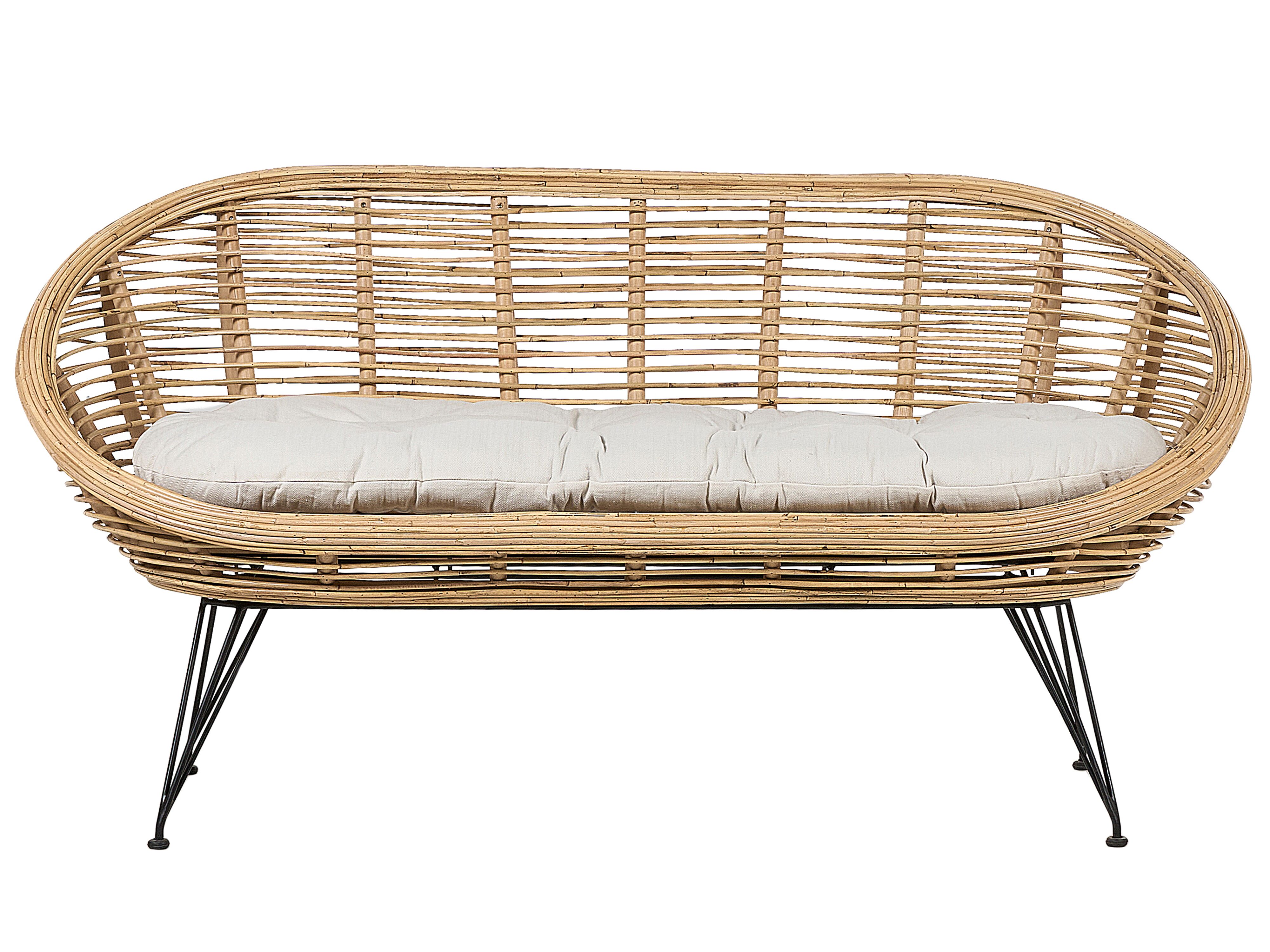 Loungeset met tafel 3-zits MARATEA/CESENATICO Rotan Natuurlijk