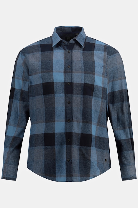 Karo-Flanellhemd, Langarm, Kentkragen, Modern Fit