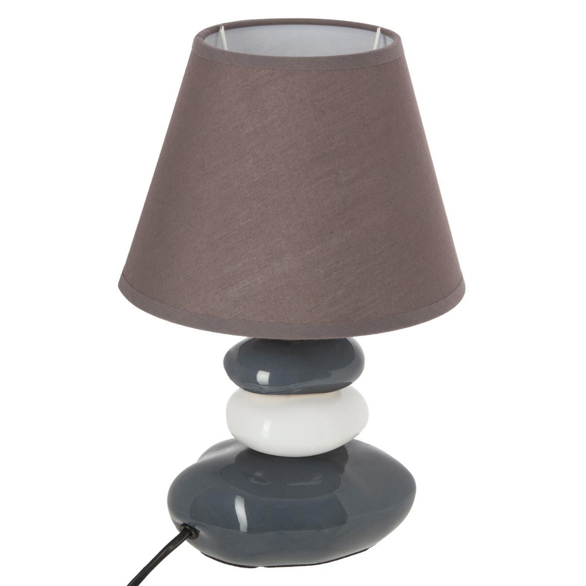 LAMPE CHEVET CERAMIQUE GALET X4 H.31CM
