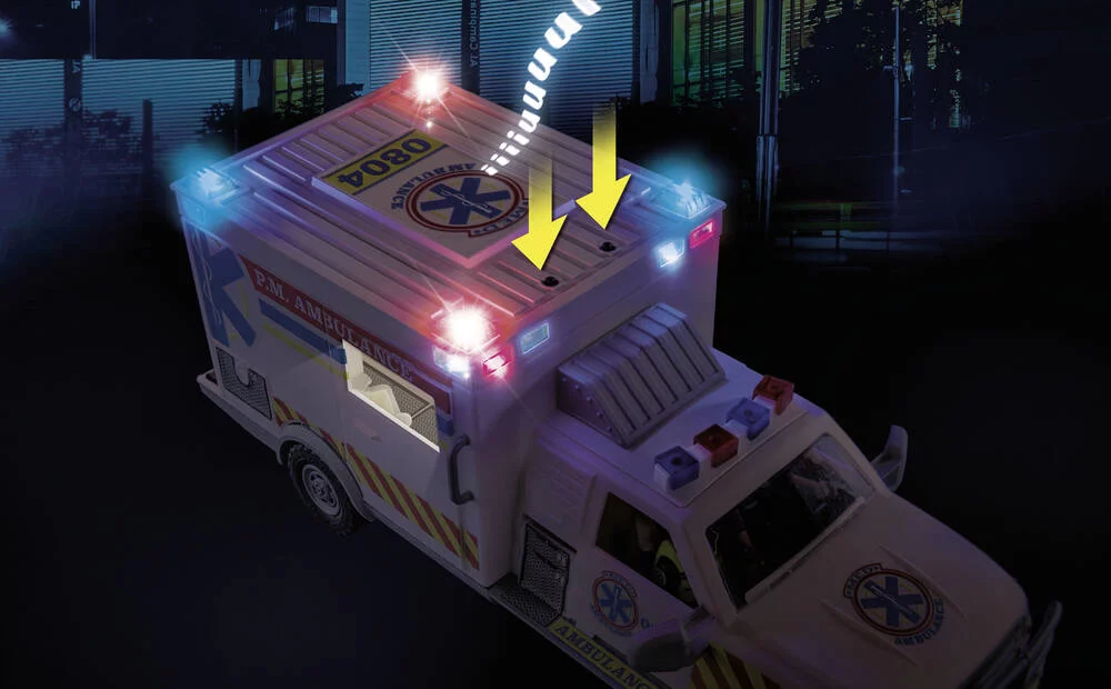 AMBULANCE AVEC SECOURISTES ET BLESSE - 70936