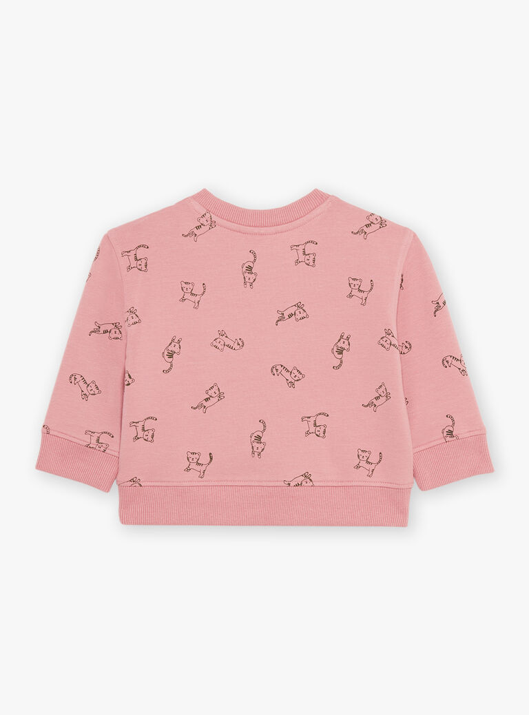 Sweat rose vintage avec animaux