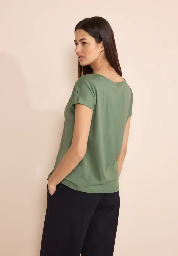 T-Shirt mit Wording - dry salvia green