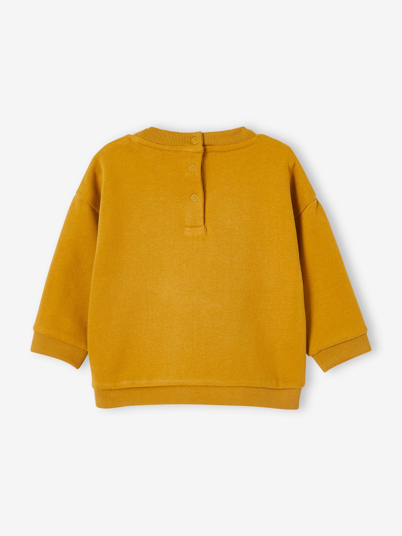 Moletom de lã personalizável para bebê, marrom médio liso com estampas.