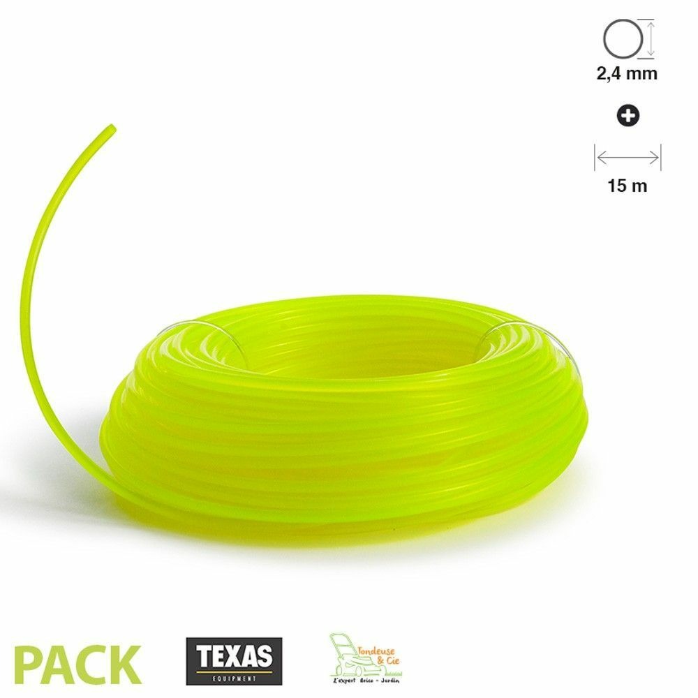 Fil pour rotofil et coupe bordure fluo rond 2,4 mm texas