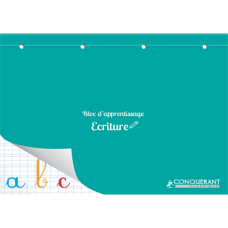 Bloc Ecriture Conquerant Classique Endosse 4 Trous 210X297 Paysage 160P 90G Dl3/10 Aqua