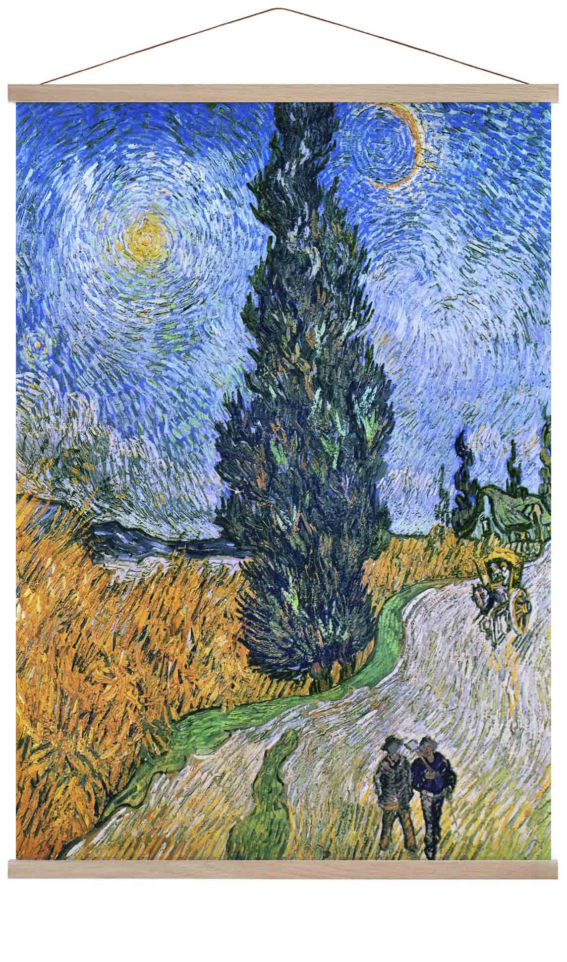 Straße mit Zypresse und Stern von Van Gogh