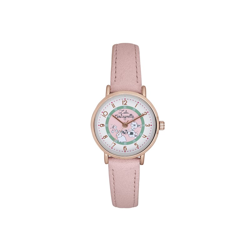 Montre fille analogique Lulu Castagnette - Bracelet cuir - Cute