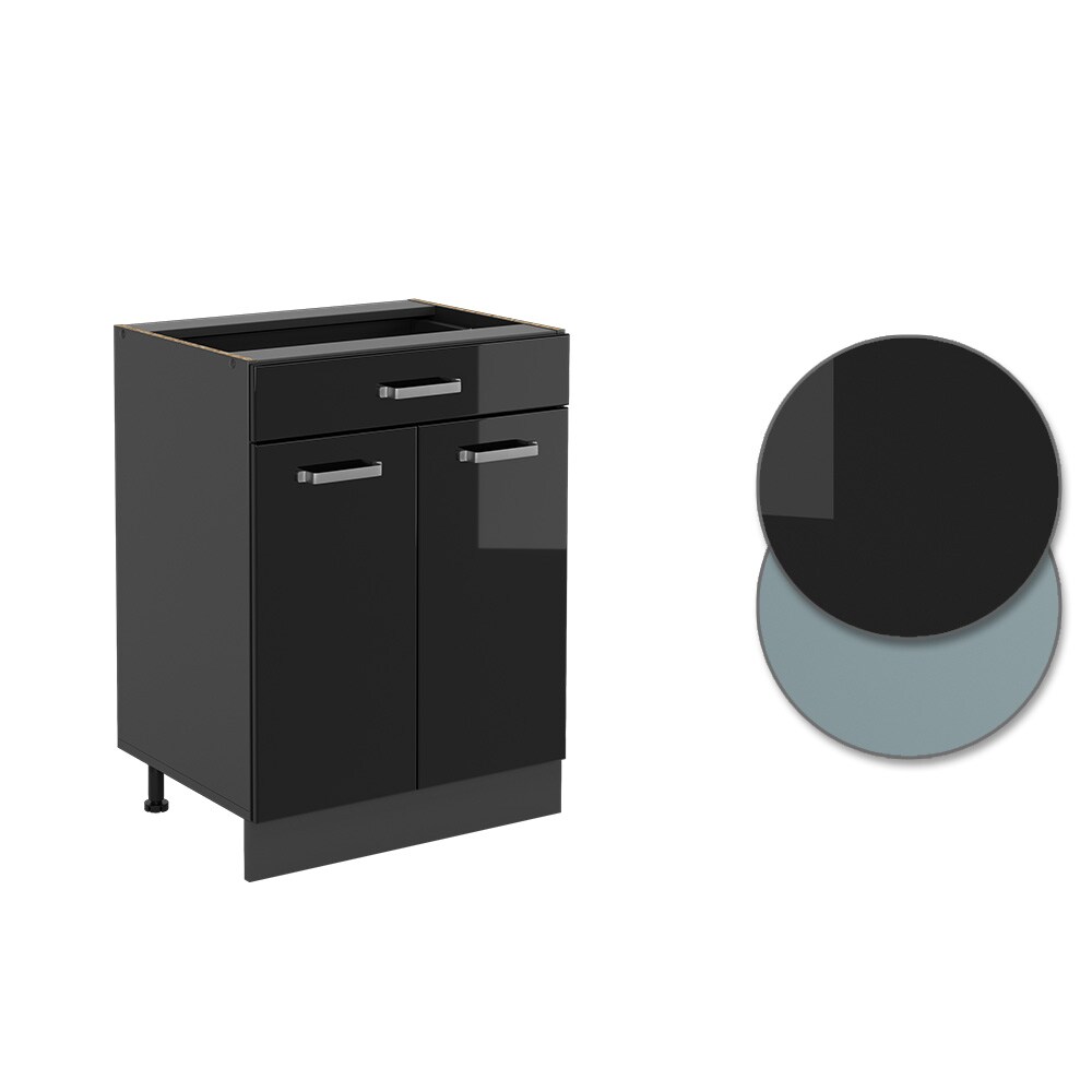 Vicco Schubunterschrank Küchenschrank R-Line Solid Anthrazit Schwarz 60 cm modern