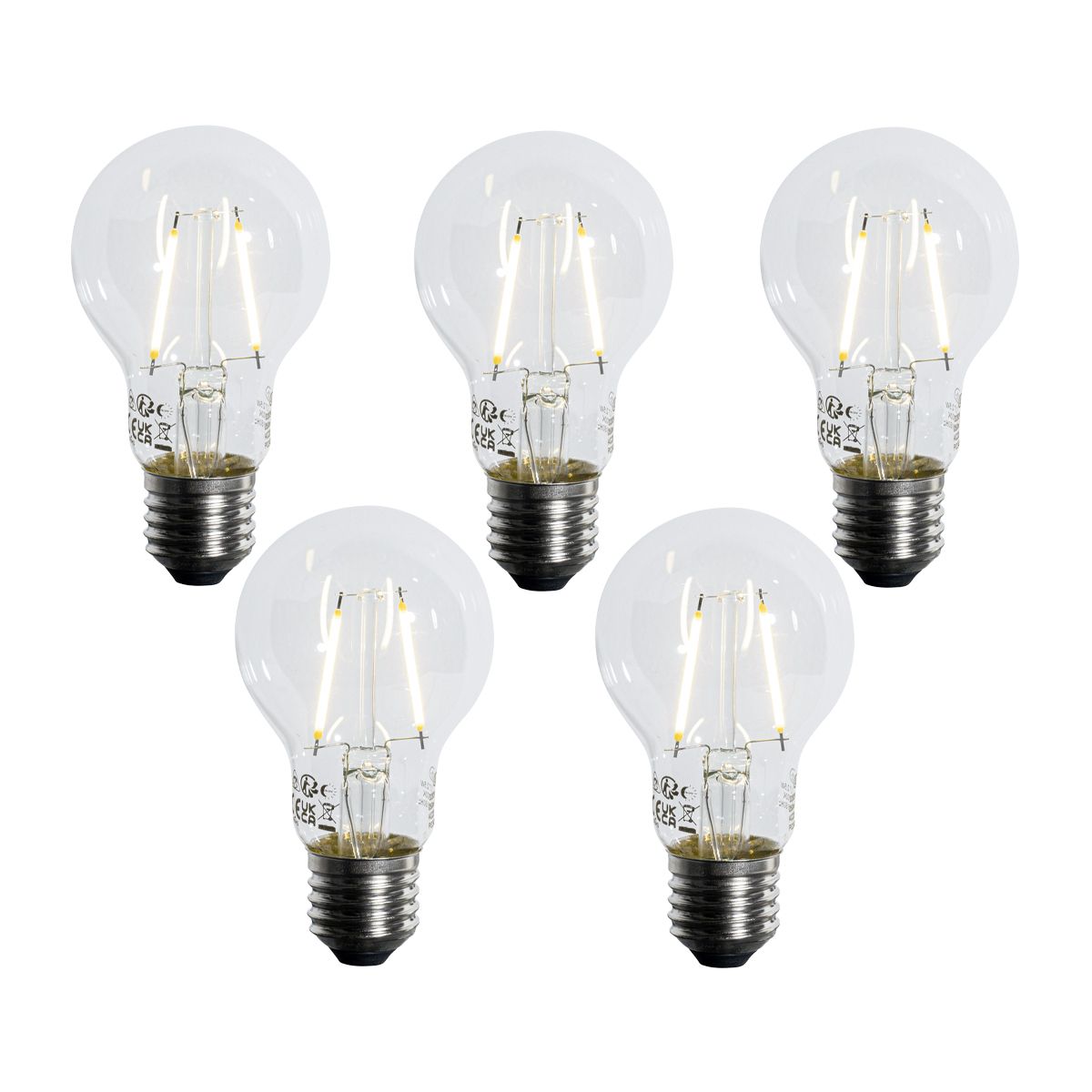 Set van 5 E27 LED lamp A60 schemersensor 2,5W 250 lm 3000K