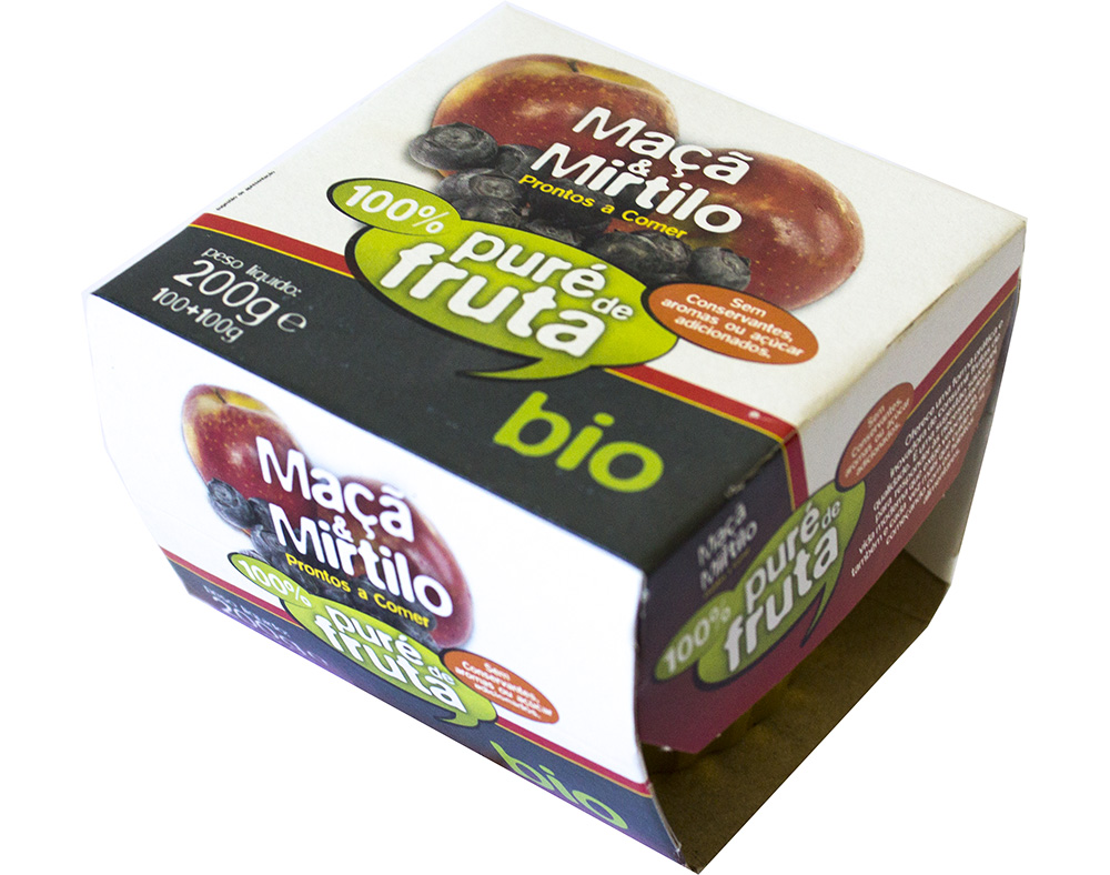 PURÉ SEARA DE MAÇÃ E MIRTILO BIO SEM AÇÚCAR ADICIONADO 2X100G