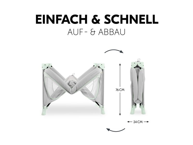 Hauck Reisebett Dream N Play Plus Dusty Mint Komfortables Reisebett und Laufstall zugleich