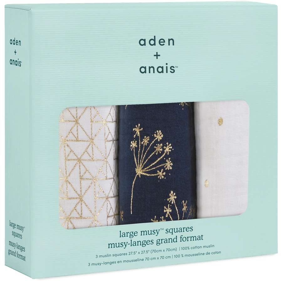 aden + anais™ Pucktücher metallic gold deco 3er-Pack