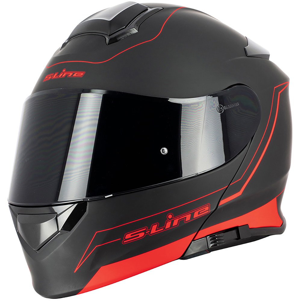 S-Line - Casque Dual Face S550 Noir Mat / Rouge Mat