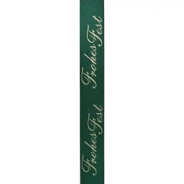 Geschenkband Frohes Fest grün / weiß