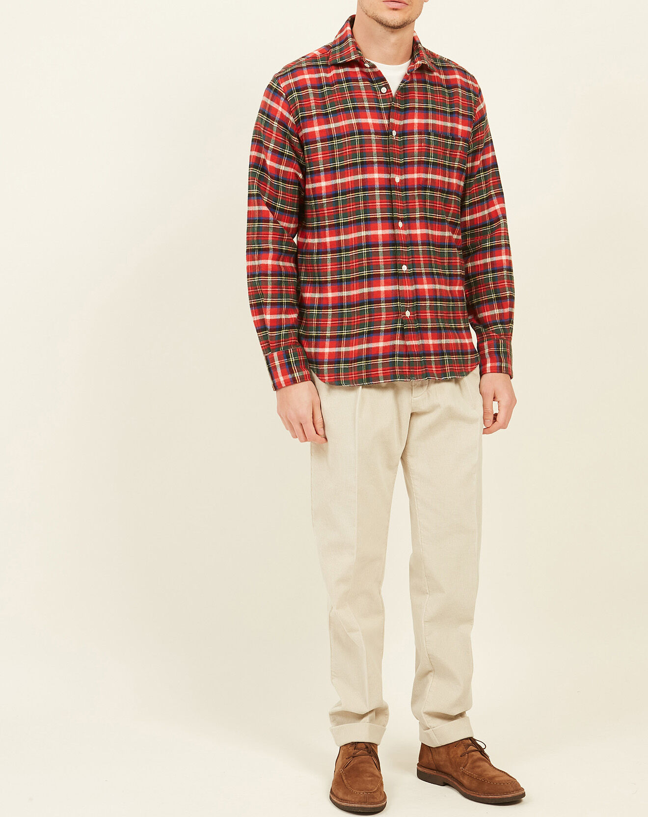 Hartford Chemise regular Paul à carreaux rouge/vert/bleu/blanc