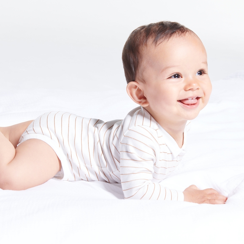 Body rayé col polo marron naissance