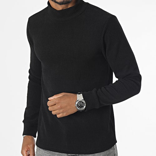 Pull Col Cheminée Noir
