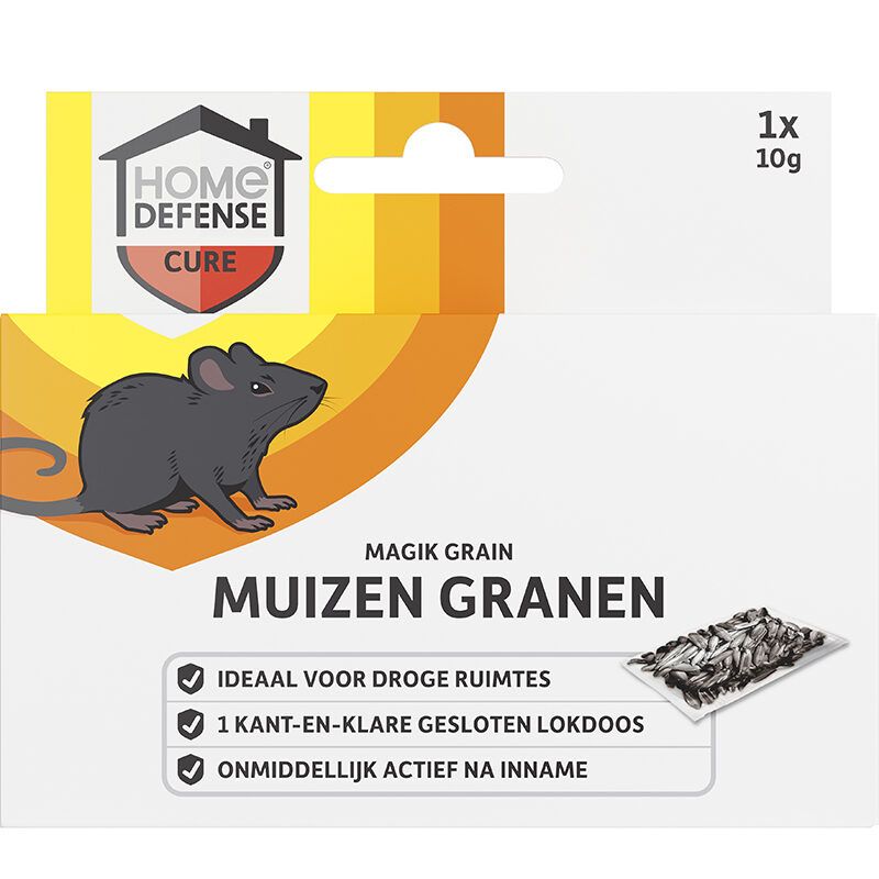 Home Defense Muizen Granen Alfachloralose Kant-En-Klare Lokdoos ‘Magik Grain’ (1 stuk)