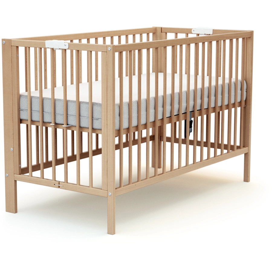 AT4 Babybett klappbar ESSENTIEL Buche lackiert 60 x 120 cm