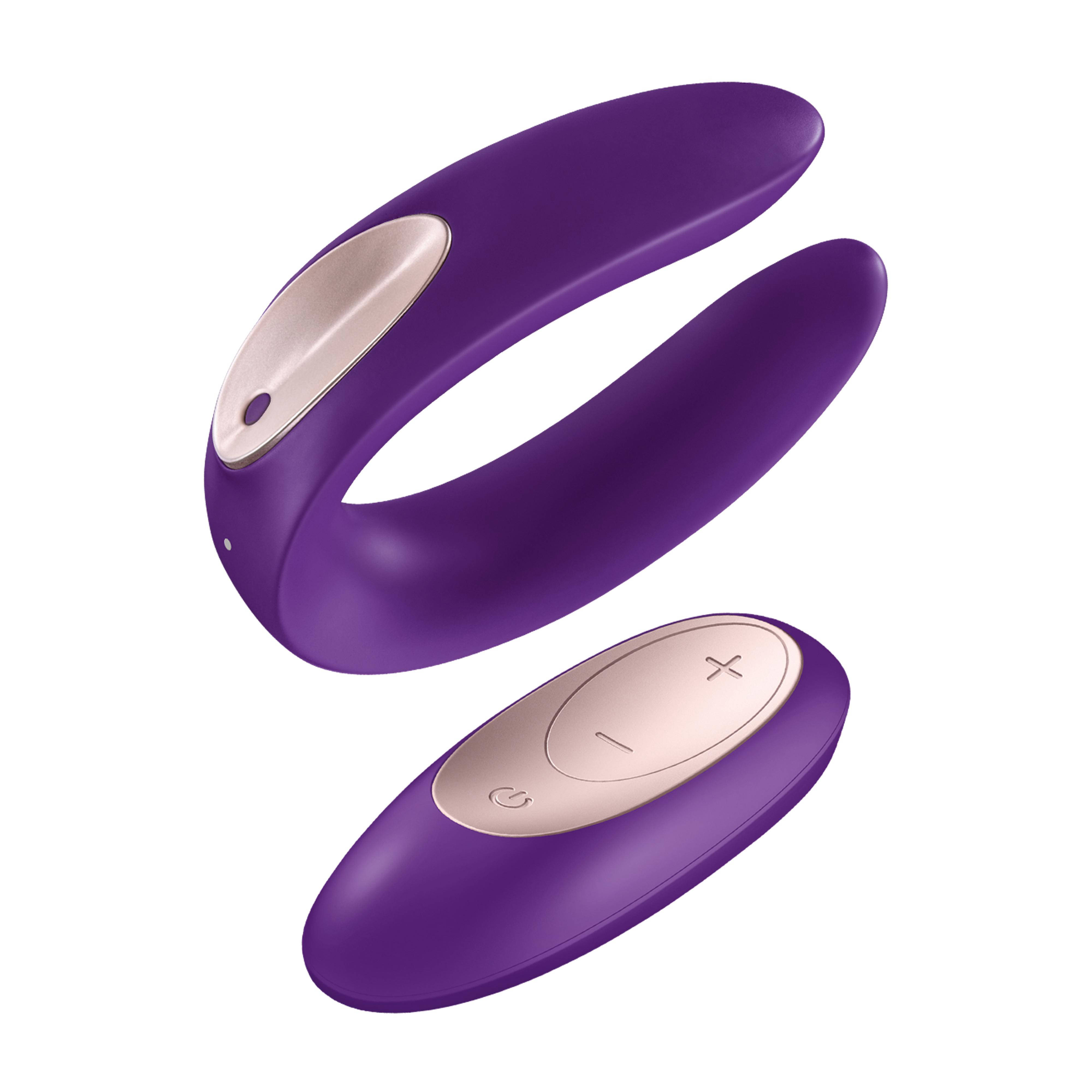 Satisfyer Double Plus Remote koppel vibrator - paars