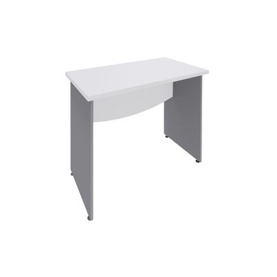Bureau droit DUAL - L80 - Pieds Alu - plateau blanc